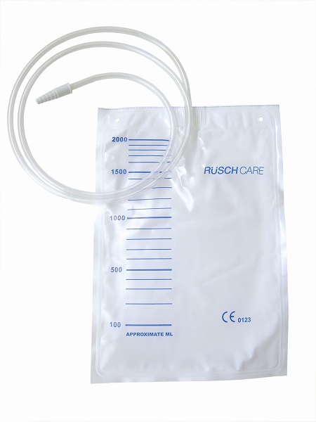 SACCA DI DRENAGGIO LETTO PER INCONTINENZA 2000ML IN PVC CON TUBO DI RACCORDO 130CM DIAMETRO 5X7MM MONOUSO 30 PEZZI - Farmaciacarpediem.it