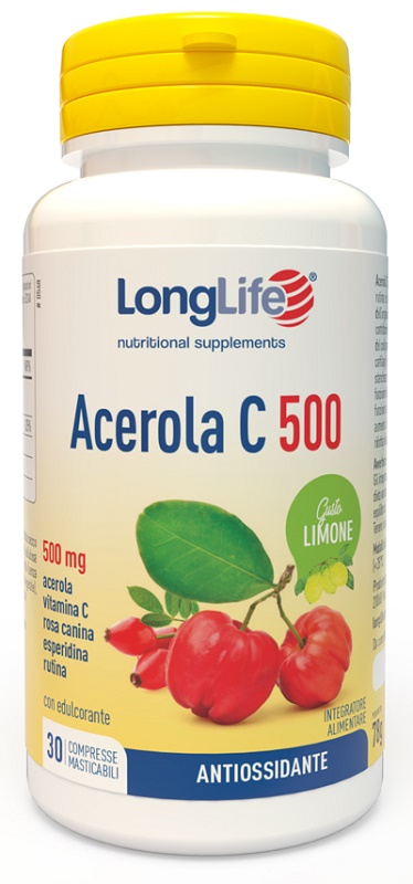 LONGLIFE ACEROLA C500 LIMONE 30 COMPRESSE MASTICABILI - Farmaciacarpediem.it