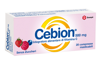 CEBION MASTICABILE SENZA ZUCCHERO VITAMINA C 500 MG 20 COMPRESSE - Farmaciacarpediem.it