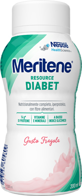 MERITENE RESOURCE DIABET FRAGOLA ALIMENTO IPERPROTEICO 28 VITAMINE E MINERALI 200 ML - Farmaciacarpediem.it