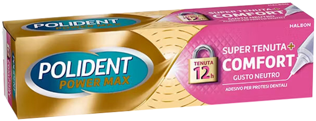 CREMA ADESIVA PROTESI DENTALI POLIDENT POWER MAX SUPER TENUTA+COMFORT 40 G - Farmaciacarpediem.it